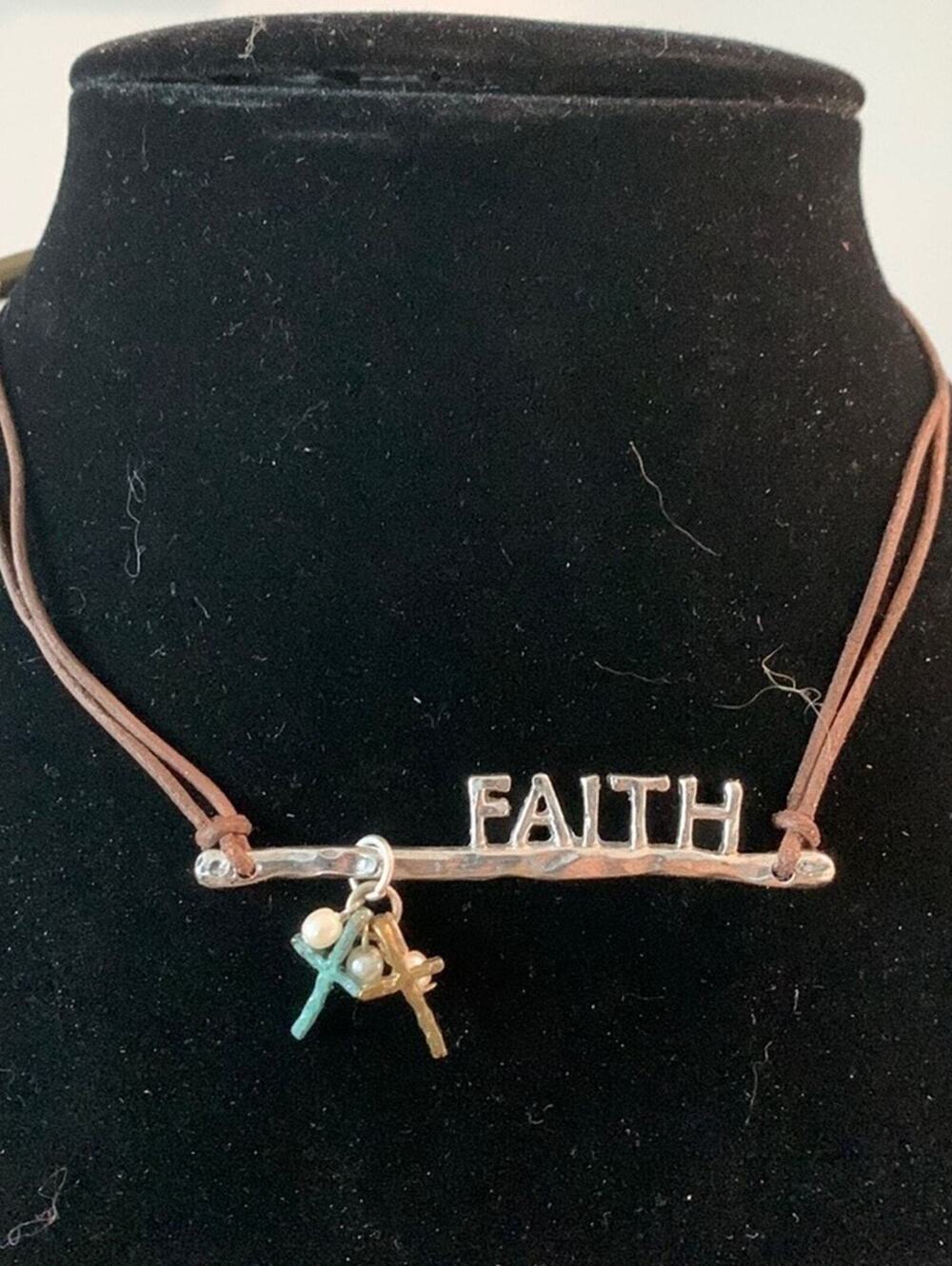 Faith Cross Necklace Crave Adjustable Lobster Clasp Cord NWT